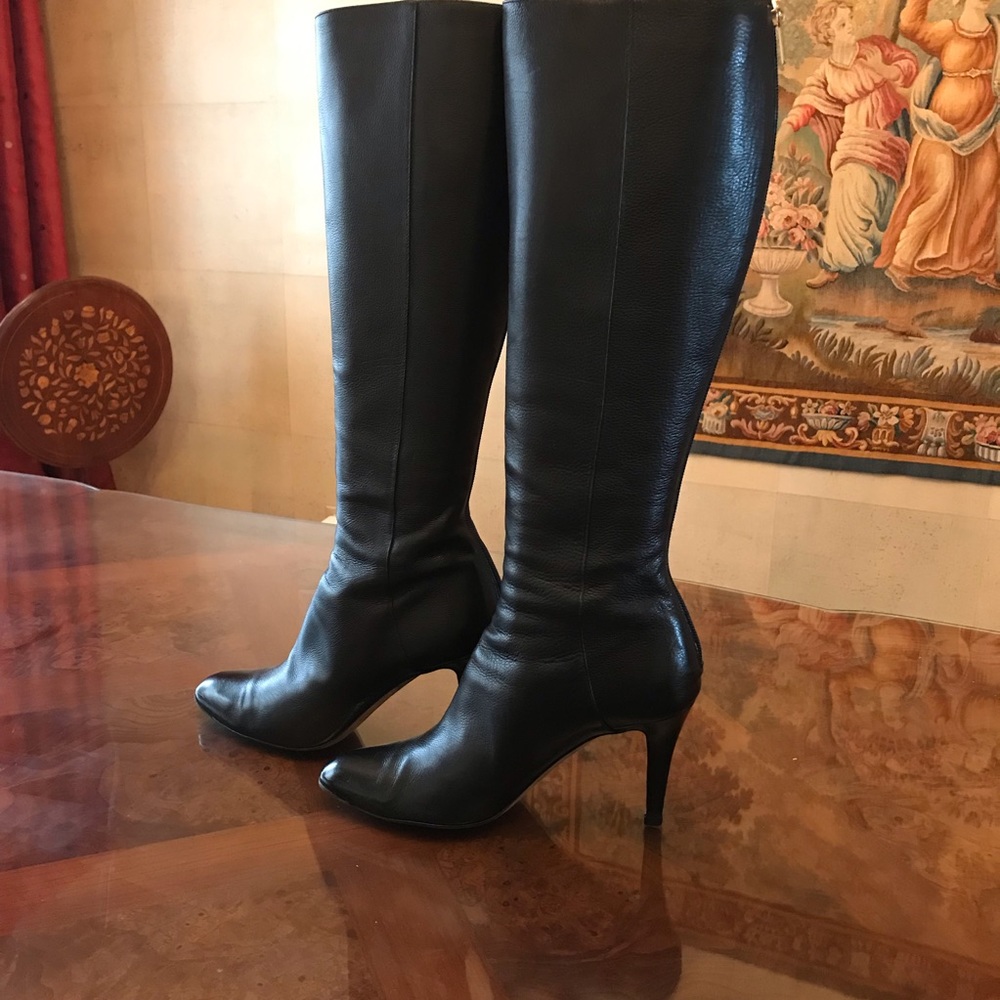 Jimmy Choo Black Leather High Heel Pointy Toe 38 - Picture 2 of 5